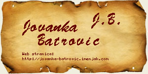 Jovanka Batrović vizit kartica